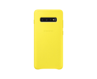 Samsung Leather Cover do Galaxy S10+ żółty - 478406 - zdjęcie 1